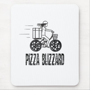 Pizza Blizzard Bike Courier Driver Mouse Mat