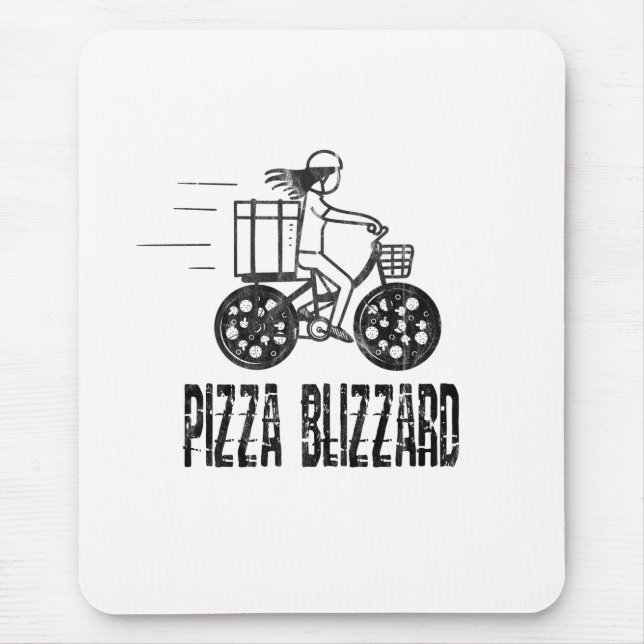 Pizza Blizzard Bike Courier Driver Mouse Mat (Front)