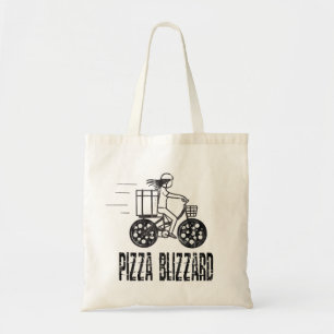 Pizza Blizzard Bike Courier Driver Tote Bag