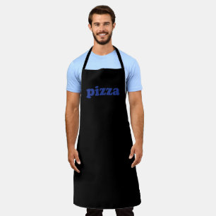 "Pizza" blue letters black Apron