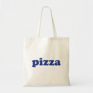 "Pizza" blue letters white Tote Bag