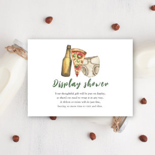 Pizza, Brews and Diapers too - Display shower Enclosure Card