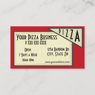 Pizza Business red white green custom cards