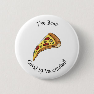 Pizza cartoon illustration 6 cm round badge