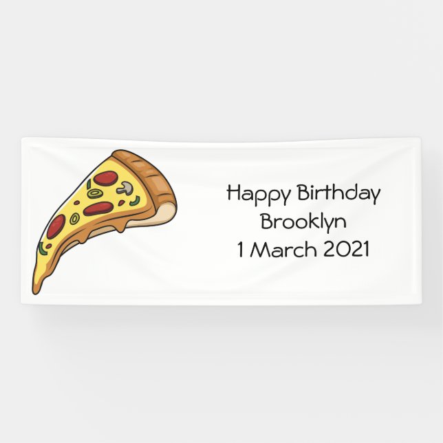 Pizza cartoon illustration banner (Horizontal)