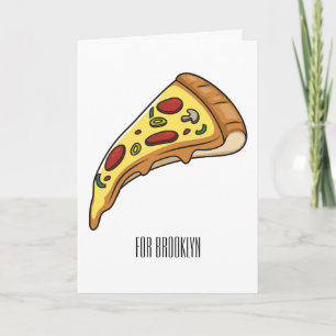 Pizza cartoon illustration card