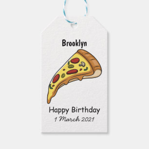 Pizza cartoon illustration  gift tags