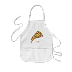 Pizza cartoon illustration kids apron