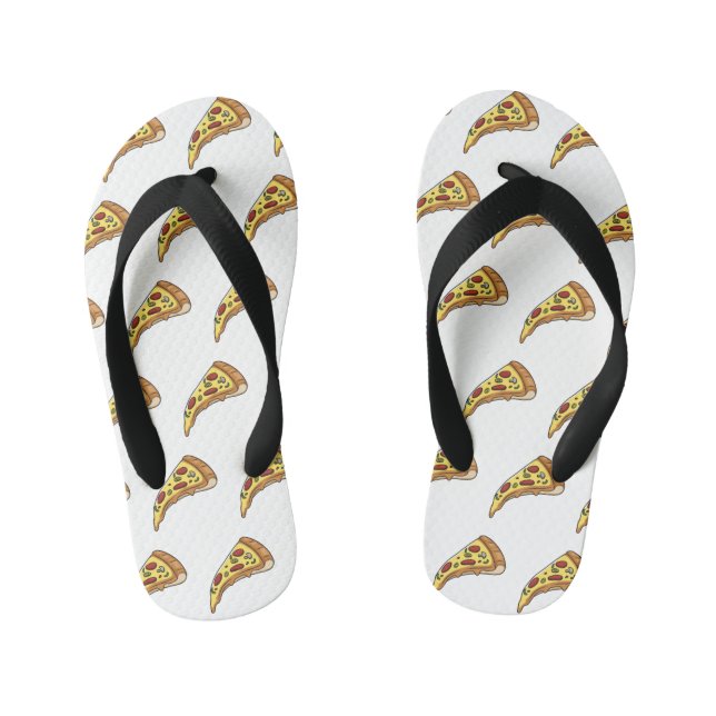 Pizza cartoon illustration  kid's flip flops (Footbed)