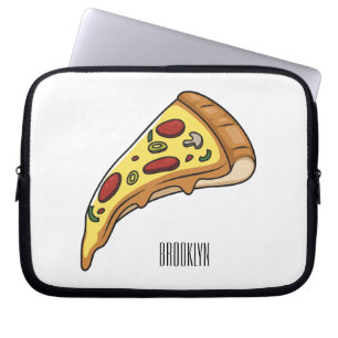 Pizza cartoon illustration laptop sleeve