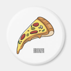 Pizza cartoon illustration magnet