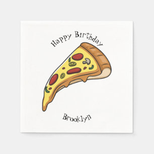 Pizza cartoon illustration napkin