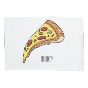Pizza cartoon illustration pillowcase