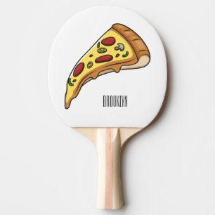 Pizza cartoon illustration ping pong paddle