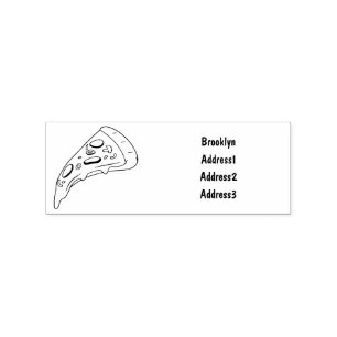 Pizza cartoon illustration rubber stamp