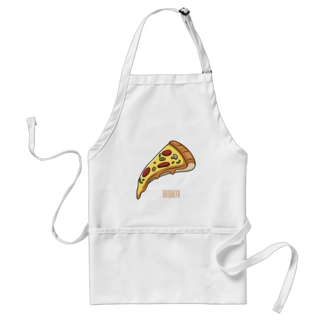 Pizza cartoon illustration  standard apron (Front)