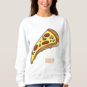 Pizza cartoon illustration sweatshirt