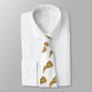 Pizza cartoon illustration tie