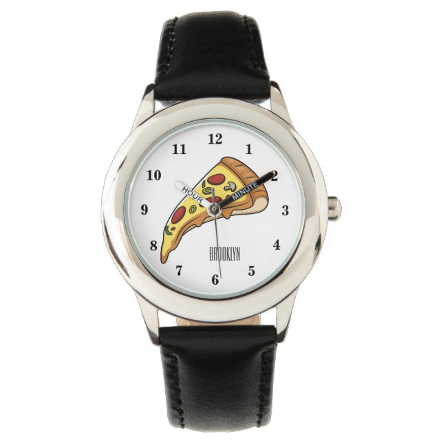 Pizza cartoon illustration watch (Front)