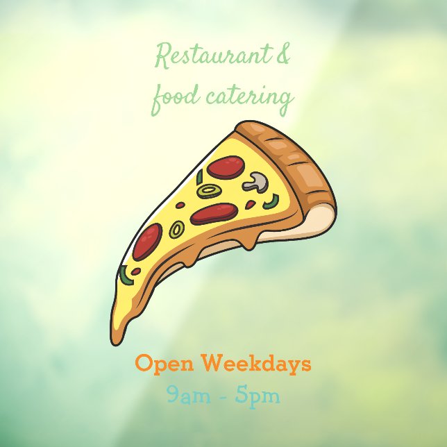 Pizza cartoon illustration window cling (Sheet 3)
