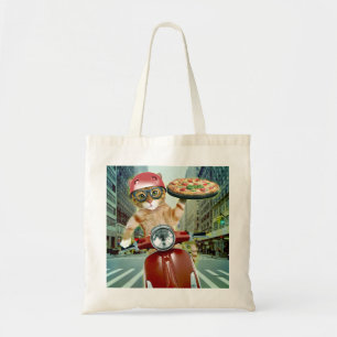 Pizza cat - cat - pizza delivery tote bag