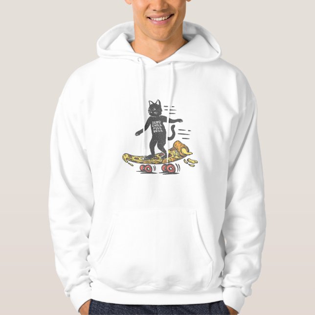 Pizza Cat Skateboard Hoodie (Front)