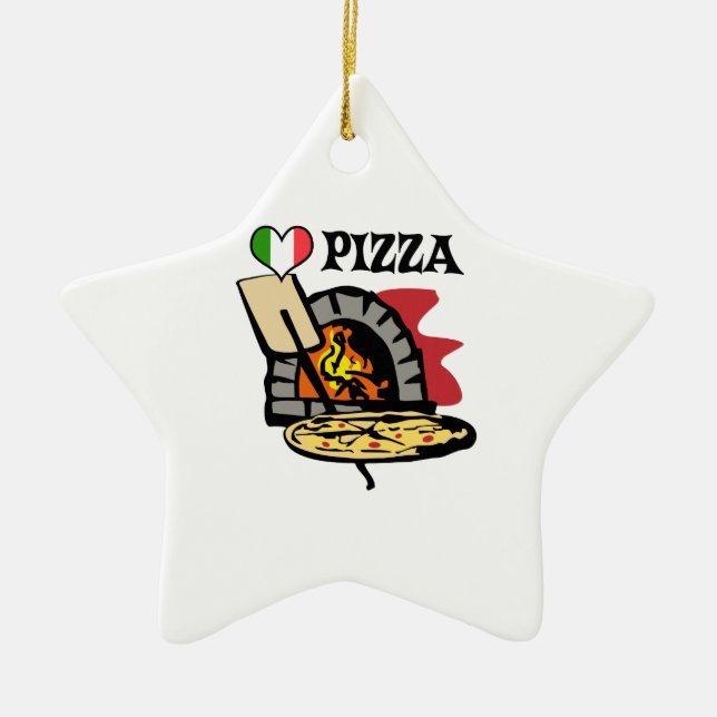 PIZZA CERAMIC TREE DECORATION (Front)