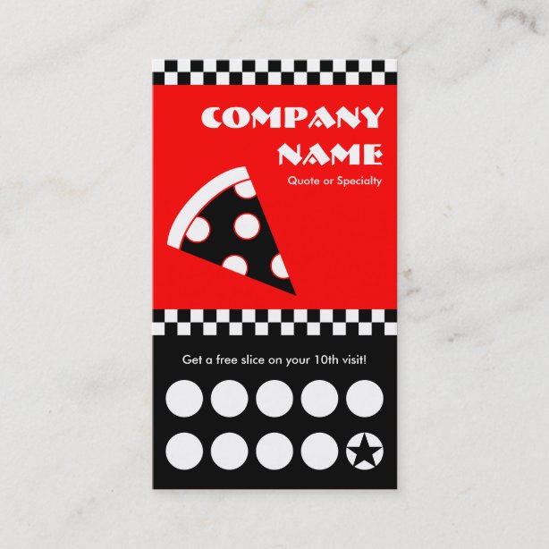 Pizza Loyalty Cards Zazzle.co.uk