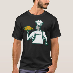 Pizza Chef Holding Pizza doughnuts birthday cake  T-Shirt