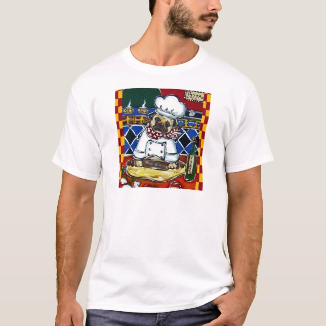 Pizza Chef Pug T-Shirt (Front)
