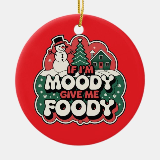 Pizza Christmas, Funny Foodie, White Elephant Gift Ceramic Tree Decoration (Front)
