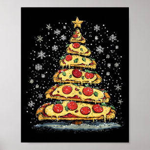 Pizza Christmas Tree Fast Food Xmas For Men Women Poster