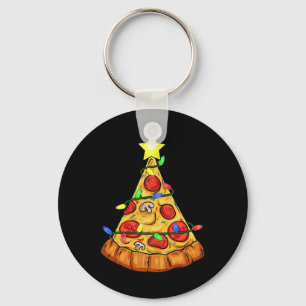 Pizza Christmas Tree Lights Fun Boys Kids Xmas  Key Ring