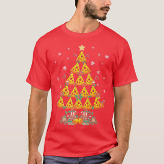 Pizza Christmas Tree Lights Xmas Boys Men Crustmas T-Shirt