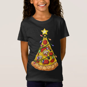 Pizza Christmas Tree Lights Xmas Crustmas Pepperon T-Shirt