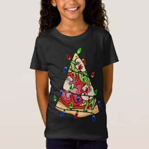 Pizza Christmas Tree Lights Xmas for Pizza Lovers T-Shirt