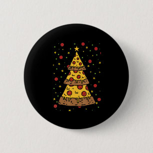 pizza christmas tree lights xmas men boys 6 cm round badge