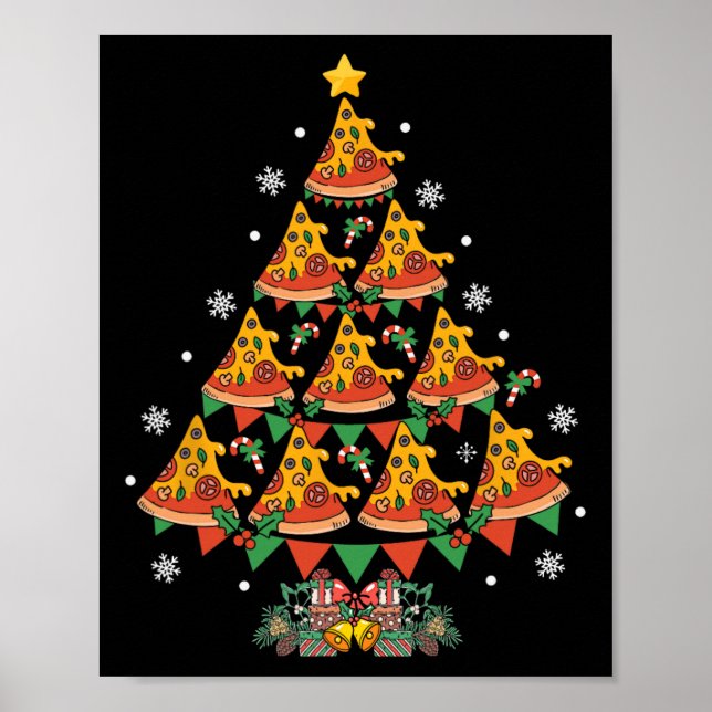 Pizza Christmas Tree Pizza Fast Food Lover Xmas  Poster (Front)
