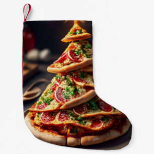 Pizza Christmas tree Small Christmas Stocking