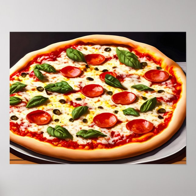 Pizza close-up Photography Poster (Front)