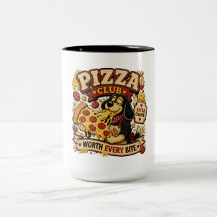 Pizza Club Personalised Funny Pizza Lover Two-Tone Coffee Mug