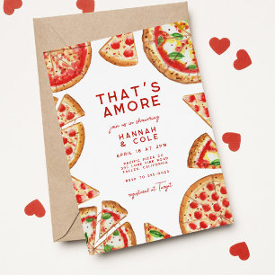 Pizza Couples Italian Bridal Shower That's Amore Invitation