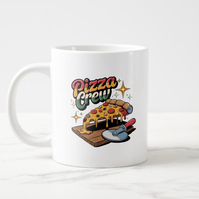 Pizza Crew Large Coffee Mug (Left)