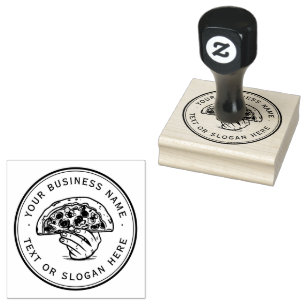 pizza Custom Business Logo Large  Rubber Stamp
