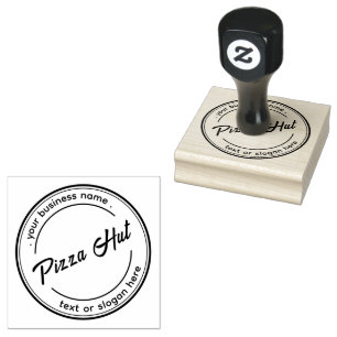 pizza Custom Business Logo Large  Rubber Stamp