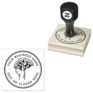 pizza Custom Business Logo Large  Rubber Stamp