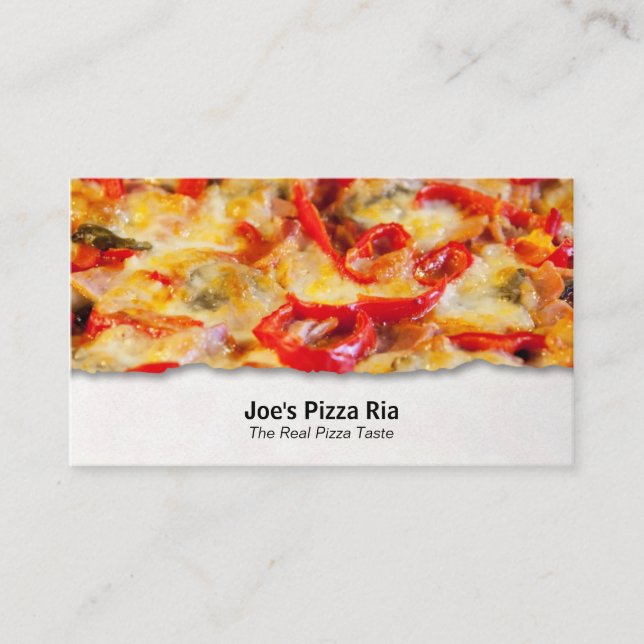 Pizza Customisable Food Closeup Business Card (Front)