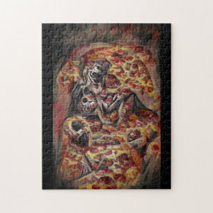 Pizza deathtrap graphic abstract art jigsaw puzzle