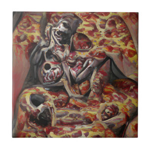 Pizza deathtrap graphic abstract art  tile