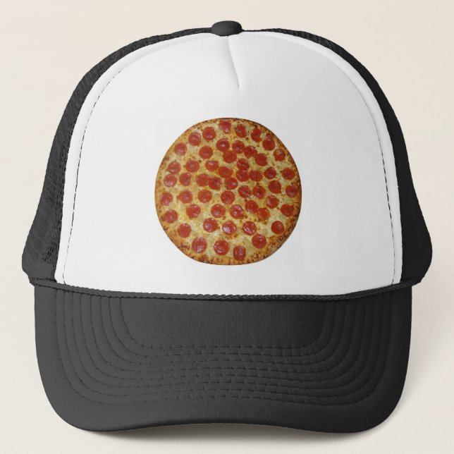 Pizza...Delicious Pepperoni Pizza Trucker Hat (Front)